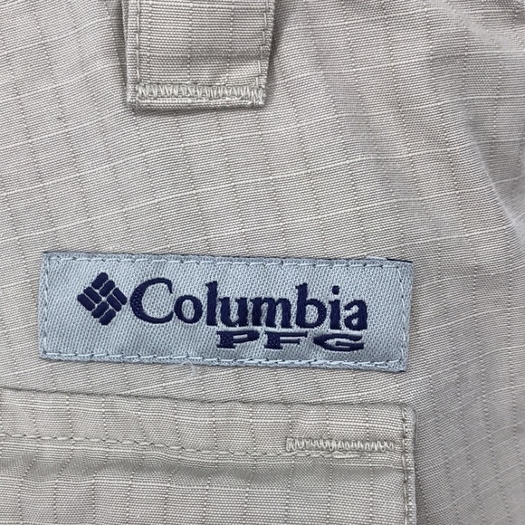 Columbia PFG Mens Size 36 Khaki Ripstop Flat Front Hiking Water Shorts - Picture 9 of 13